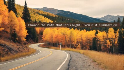 Inspirational Message on a Beautiful Fall Landscape.