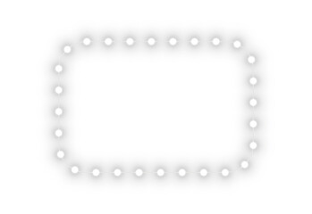 PNG White LED garland on transparent backgrounds. Festive decorative design for Christmas, New Year, and holiday themes. Vector illustration of LED garlands. Web Banners design.