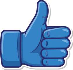 Blue thumbs up icon showing approval and positive feedback modern graphic element vector