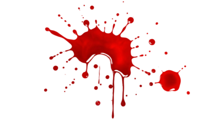 Blood Splatter On Transparent Background