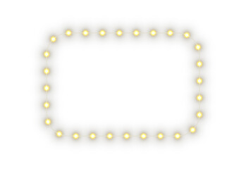 PNG Gold LED garland on transparent backgrounds. Festive decorative design for Christmas, New Year, and holiday themes. Vector illustration of LED garlands. Web Banners design.