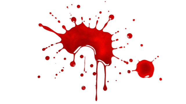 Blood Splatter On Transparent Background