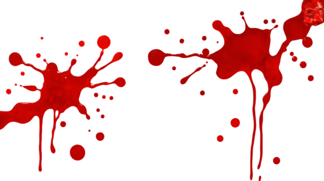 Blood Splatter On Transparent Background