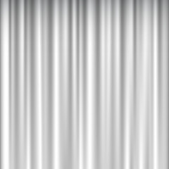 Obraz premium Silver theater curtain background. Closed vertical stage drapes with soft shadows and silky folds. Classic backdrop for presentations, drama scenes, show announcements. Realistic vector banner.
