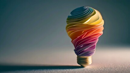 Colorful light bulb idea innovation creativity concept inspiration bright new insight