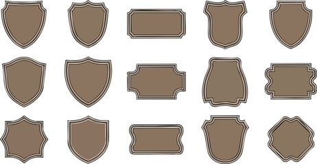 Elegant vintage shield badges and ornate labels for premium branding and design projects