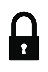 Simple black silhouette of a padlock