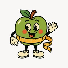 Cheerful apple promotes health.