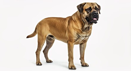 Fototapeta premium A majestic Mastiff with a dignified presence on a pure white background