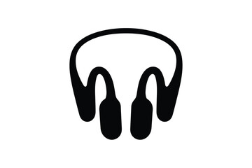 Simple black outline drawing of headphones