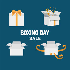 Boxing Day Sale Promotion with Gift Boxes.