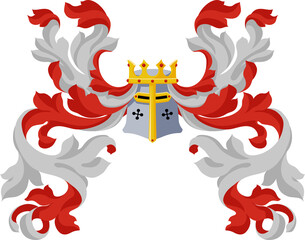 Naklejka premium Heraldic Coat Of Arms Crest Knight Family Shield