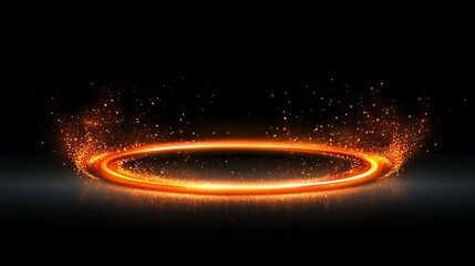 Enchanting Mystical Fiery Halo with Radiating Sparkle Orbs and Ethereal Glow for Artistic Designs