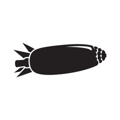 Conceptual Black Silhouette of a Corn Cob Missile Icon