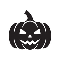 Smiling Halloween Pumpkin Black Silhouette Icon