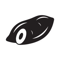 Sweet Potato Vector Icon, Black and White Vegetable Graphic