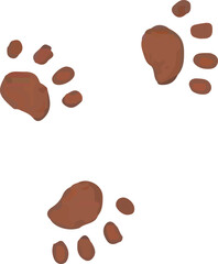 Cat dog paws footprints illustration