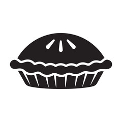Simple Black and White Pie Icon Illustration