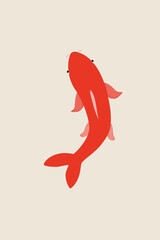 illustration of a red koi