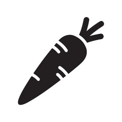 Stylized Black and White Carrot Icon