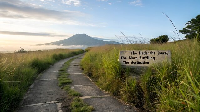 Scenic Mountain Landscape with an Inspirational Path.