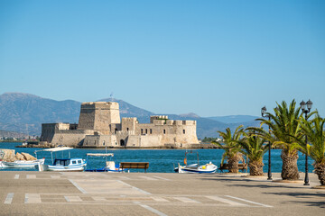 Bourtzi water castle in Nafplio, Greece