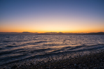 Sunset colors and the sea
