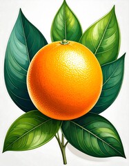 Orange fruit with leaves (1)