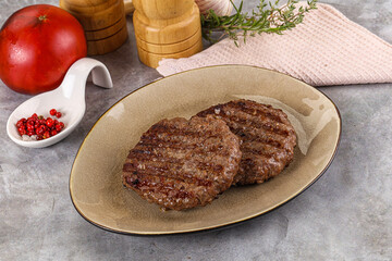 Grilled beef burger cutlet minced meat