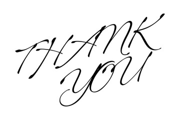 THANK YOU - 手書き風の書体で書いたThank you（ありがとう）の文字（カリグラフィー）
