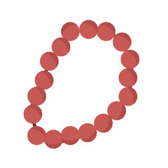 Bracelet vector icon illustration, wooden bead bracelet, bracelet clip art, isolated on white background