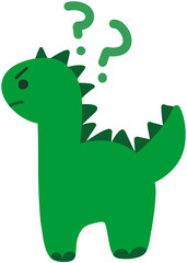 Curious Cute Dinosaur Character Illustration