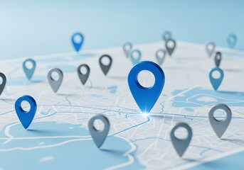 Map with many location markers
