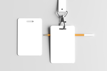 Realistic ID card mockup. 3d rendering