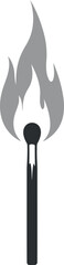 Burning matchstick igniting flame bright spark energy concept vector