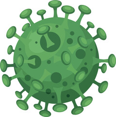 Green coronavirus icon microbe illustration medical science virus pathogen biology vector