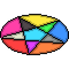 pixel art of stained glass colorful star