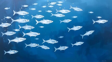 Obraz premium Repeating Pattern of Schooling Fish