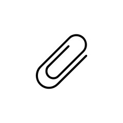 Simple Black Line Drawing of a Paperclip Icon