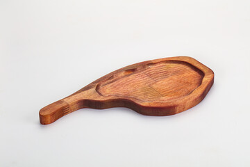 Wooden cutting board isolated on white background