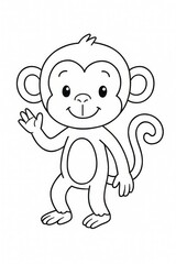 Coloring for children and adults, coloring of the animal world, monkey.