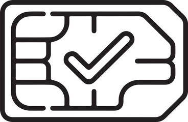 Sim card with a check mark icon indicating activation or approval