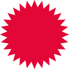 Red Starburst icon.Vector Stock Illustration. Different forms of stars, constellations.Circle starburst label shape for promo, sale, price offer badge sticker.Sale, promo label color design.
