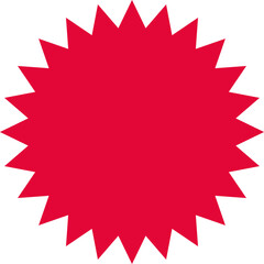 Red Starburst icon.Vector Stock Illustration. Different forms of stars, constellations.Circle starburst label shape for promo, sale, price offer badge sticker.Sale, promo label color design.