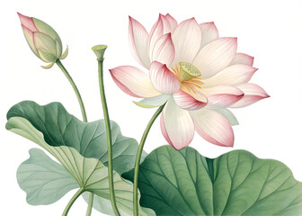 Lotus Flower PNG – Elegant Botanical Watercolor Clipart for Sublimation & Spiritual Design