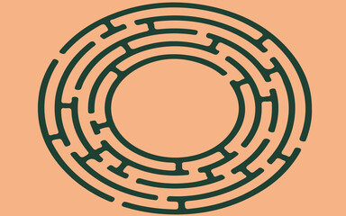 Circular maze puzzle with a simple design