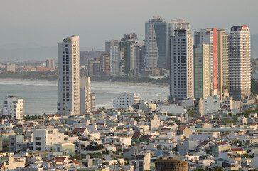 Obraz premium March 11, 2024, Da Nang: Skyscrapers in Da Nang city. Vietnam.