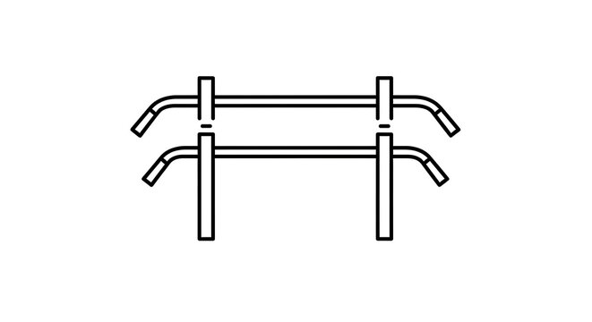 A minimalist line drawing of parallel bars on a white background with a simple design style ai generated