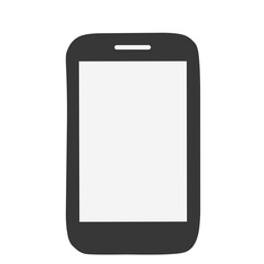 Simple smartphone mockup icon in flat style, minimal vector illustration for mobile app design, UI template, technology concept, or digital device symbol