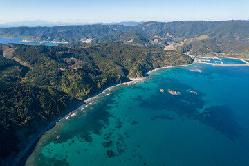 Aerial photography of Cape Toi in Miyazaki Prefecture, Japan